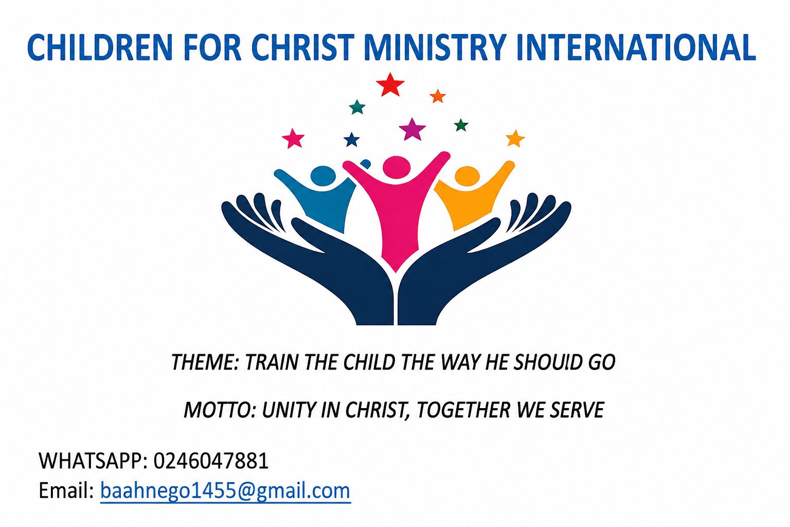 CHILDREN FOR CHRIST MINISTRY